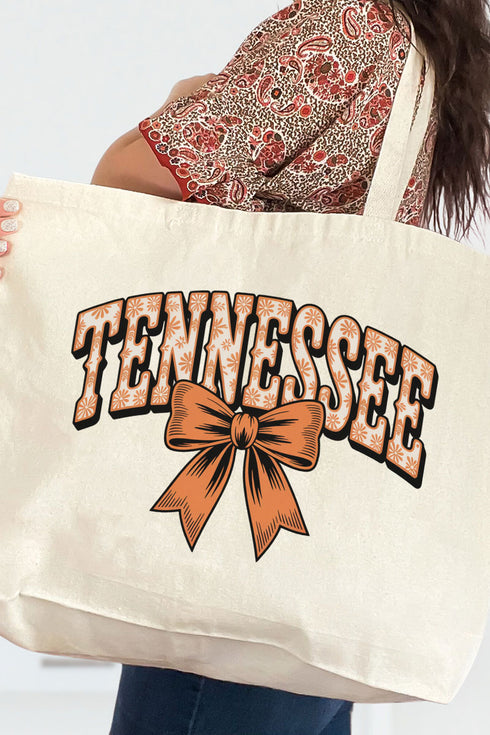 Vintage Tennessee Bow Canvas Jumbo Tote
