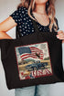 Vintage USA Stamp Canvas Jumbo Tote