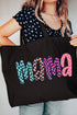 Wavy Checkered Mama Canvas Jumbo Tote