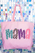 Wavy Checkered Mama Canvas Jumbo Tote