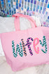 Wavy Checkered Wifey Canvas Jumbo Tote