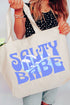 Wavy Salty Babe Canvas Jumbo Tote