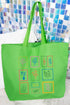 Whimsical Floral Stamps Canvas Jumbo Tote