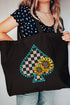 Wildflower Edge Canvas Jumbo Tote