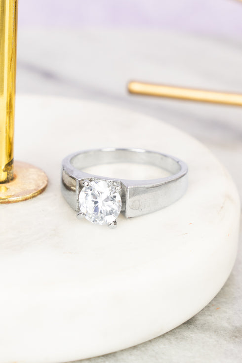 The Perfect Day Cubic Zirconia Silvertone Ring