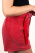 Saturday Shimmer Red Crystal Belted Shorts