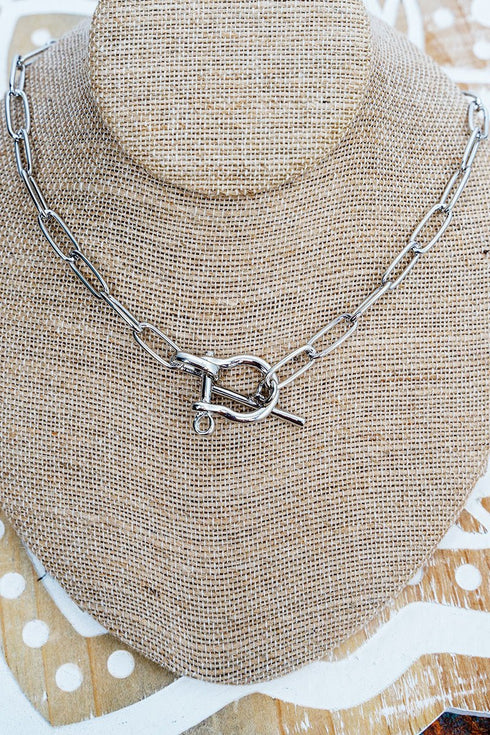 Canter Club Silvertone Toggle Necklace
