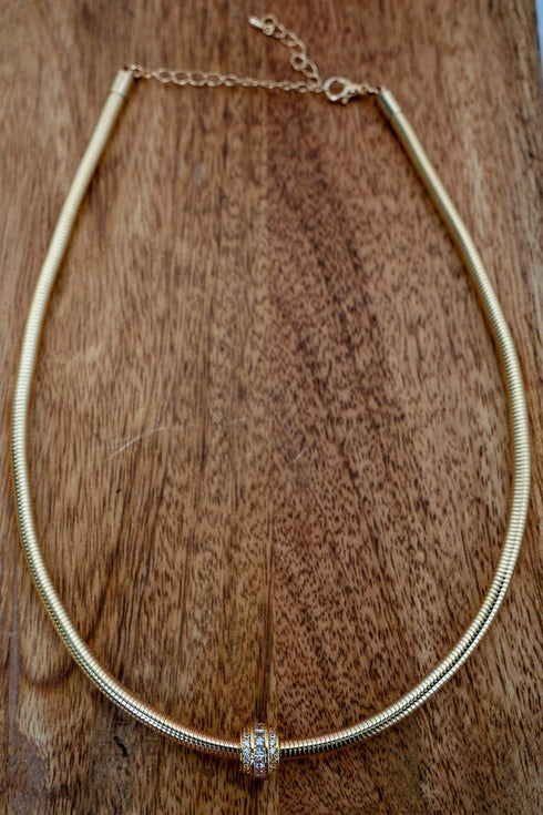 Liquid Light Goldtone Omega Chain Necklace
