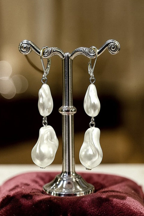 The Pearl Edit Silvertone Huggie Hoop Earrings