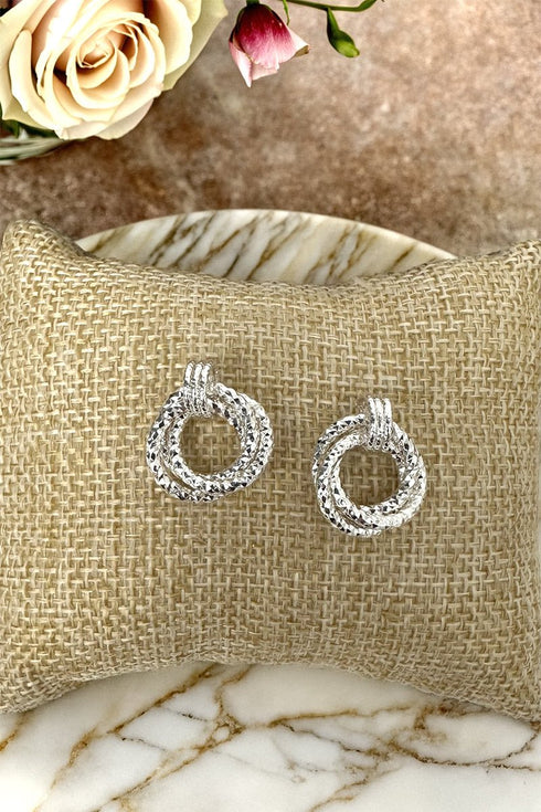 Premiere Event Silvertone Mini Door-Knocker Earrings