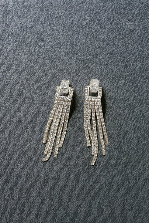 Cubic Zirconia Eyes On You Silvertone Earrings