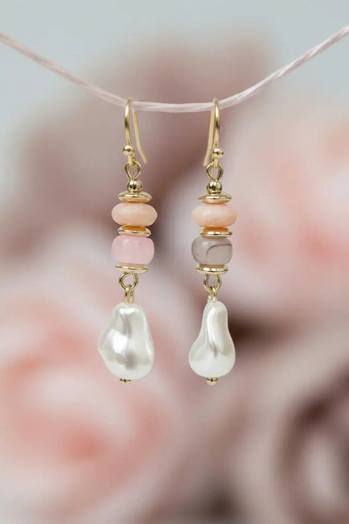 The Highlight Hour Light Rose & Goldtone Earrings