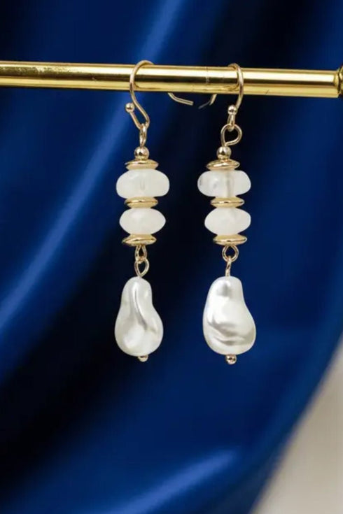 The Highlight Hour White & Goldtone Earrings