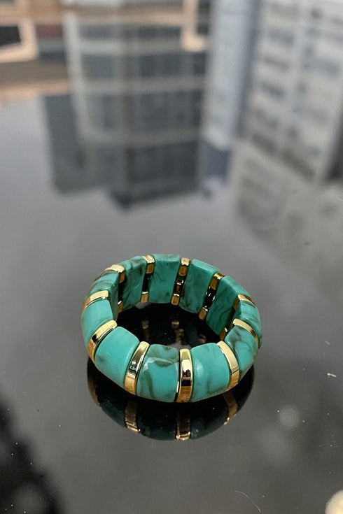 Turquoise & Goldtone Flair Play Bracelet