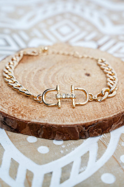 Park Avenue Polo Crystal Goldtone Chain Bracelet