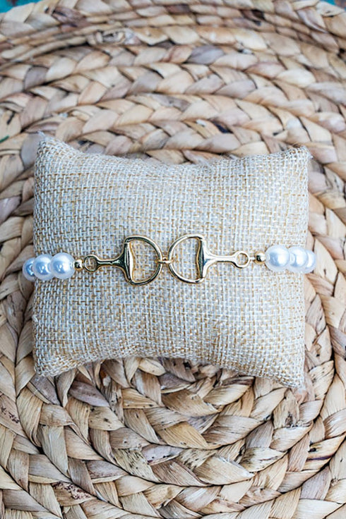 Fifth & Bridle Goldtone & Pearl Bracelet