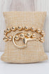 Threaded Tack Goldtone Beaded Wrap Bracelet