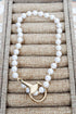 Threaded Tack Goldtone & Pearl Wrap Bracelet