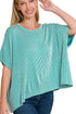 Full Of Fun Light Teal Oversized Striped Top
