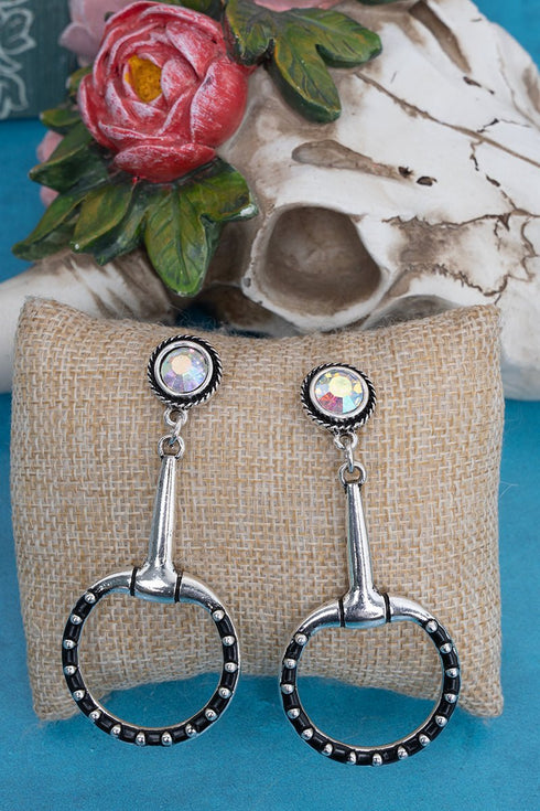 Iridescent Lexington Luxe Silvertone Earrings