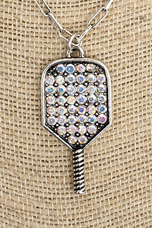 Iridescent Dink & Shine Silvertone Necklace