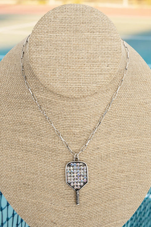 Iridescent Dink & Shine Silvertone Necklace