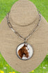 Mare Medallion Silvertone Necklace