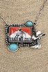 Take Me Away Cowboy Turquoise & Silvertone Necklace