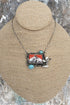 Take Me Away Cowboy Turquoise & Silvertone Necklace