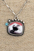 Legendary Cowboy Turquoise & Silvertone Necklace
