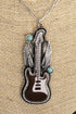 Brown & Turquoise Spirit Strings Silvertone Necklace