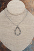 Wirecrest Teardrop Silvertone Necklace