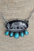Turquoise Desert Wanderer Silvertone Armadillo Necklace