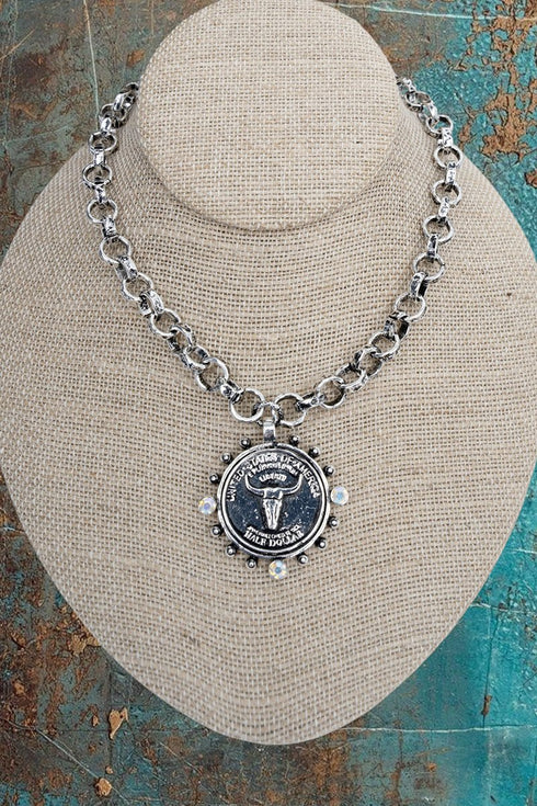 Lone Star Ledger Silvertone Necklace