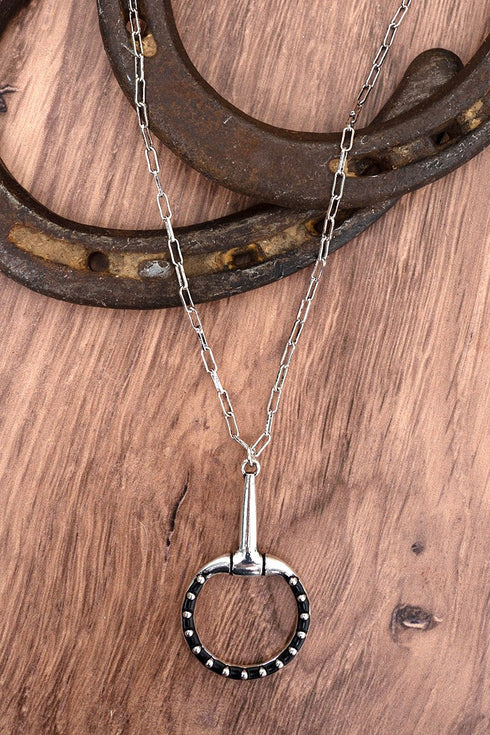 Lexington Line Silvertone Necklace