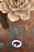 Buffalo Portrait Silvertone Necklace