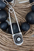 8 Ball Pin Drop Silvertone Necklace