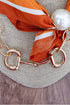 Polo Society Orange & Goldtone Double Scarf Necklace Set