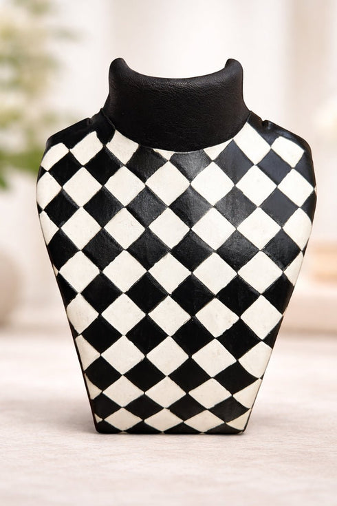 11 x 8.5 Check This Out Black Faux Leather Large Necklace Display