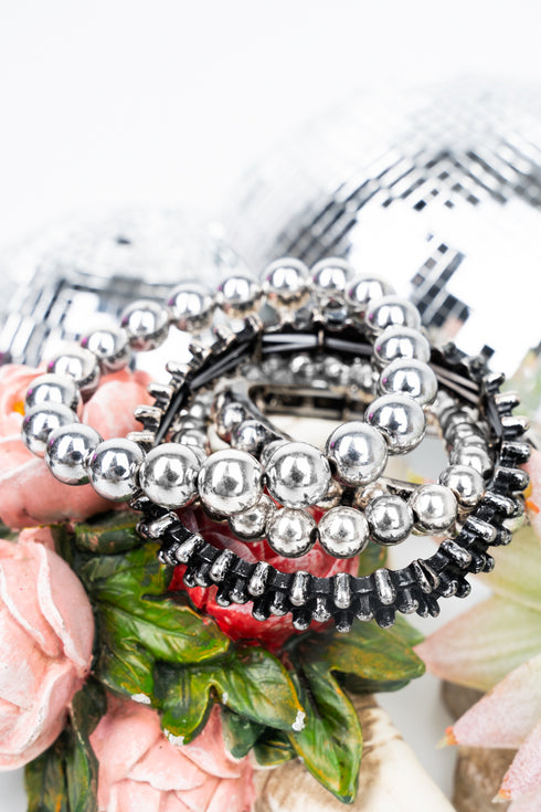 Viper Valley Silvertone Bracelet Set