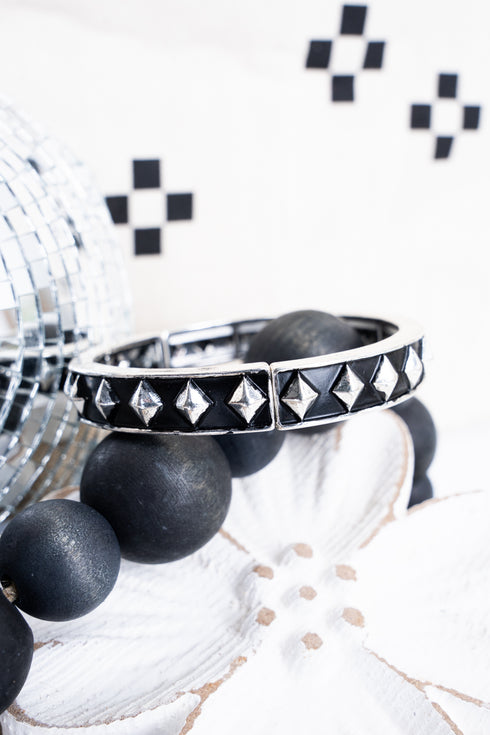 Game On Diamond Studded Silvertone Bracelet