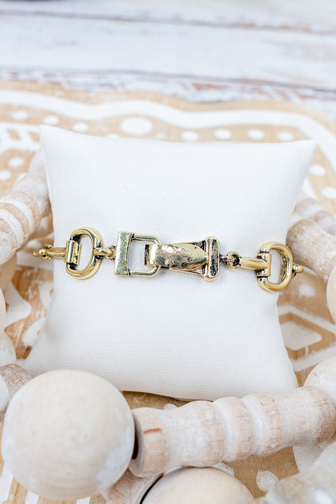The Riding Line Goldtone Magnetic Bracelet