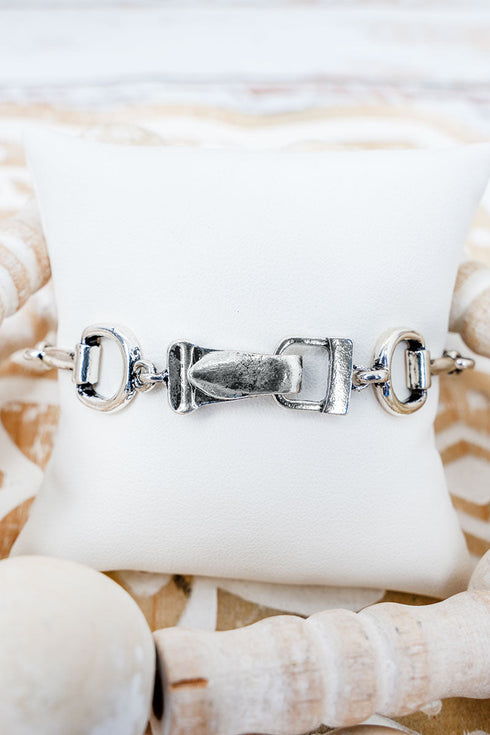The Riding Line Silvertone Magnetic Bracelet