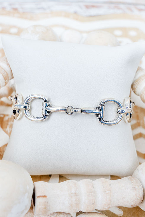 The Riding Line Silvertone Magnetic Bracelet