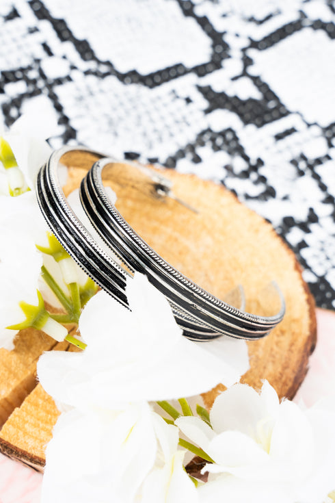 Betania Silvertone Hoop Earrings