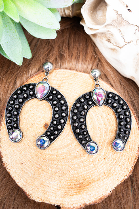 Serena Silvertone Iridescent Crystal Naja Earrings