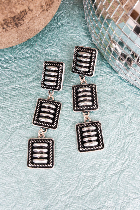 Mystic Falls Silvertone Earrings