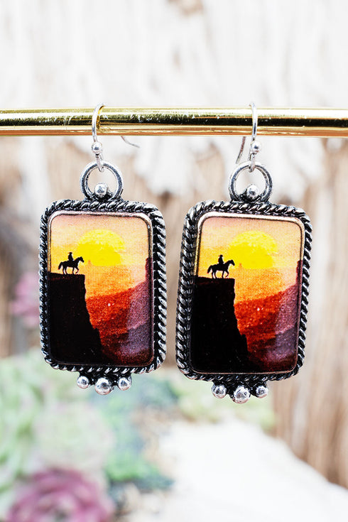 Cliffside Cowboy Silvertone Earrings