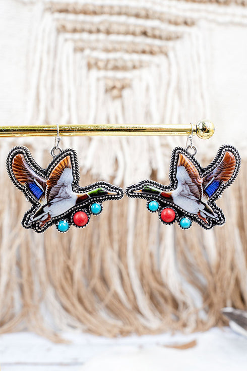 Marshbound Mallard Silvertone Earrings