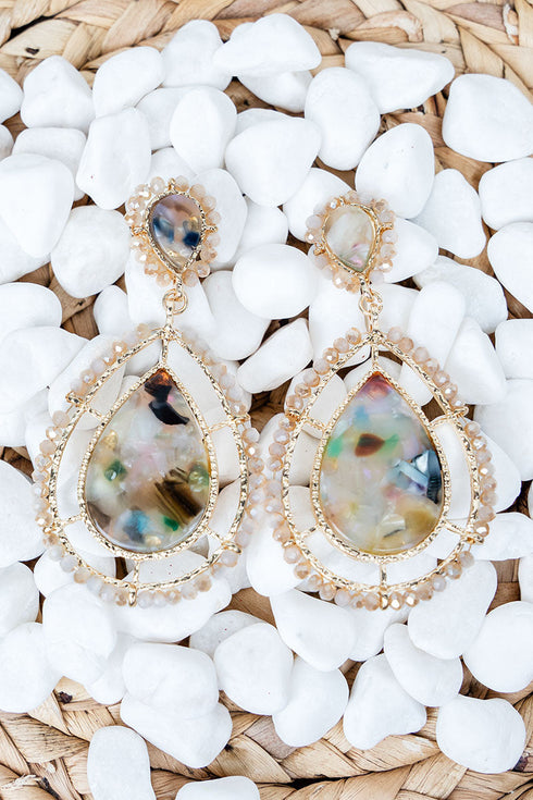 Fifth Ave Flash Multi Marbled Teardrop Earrings